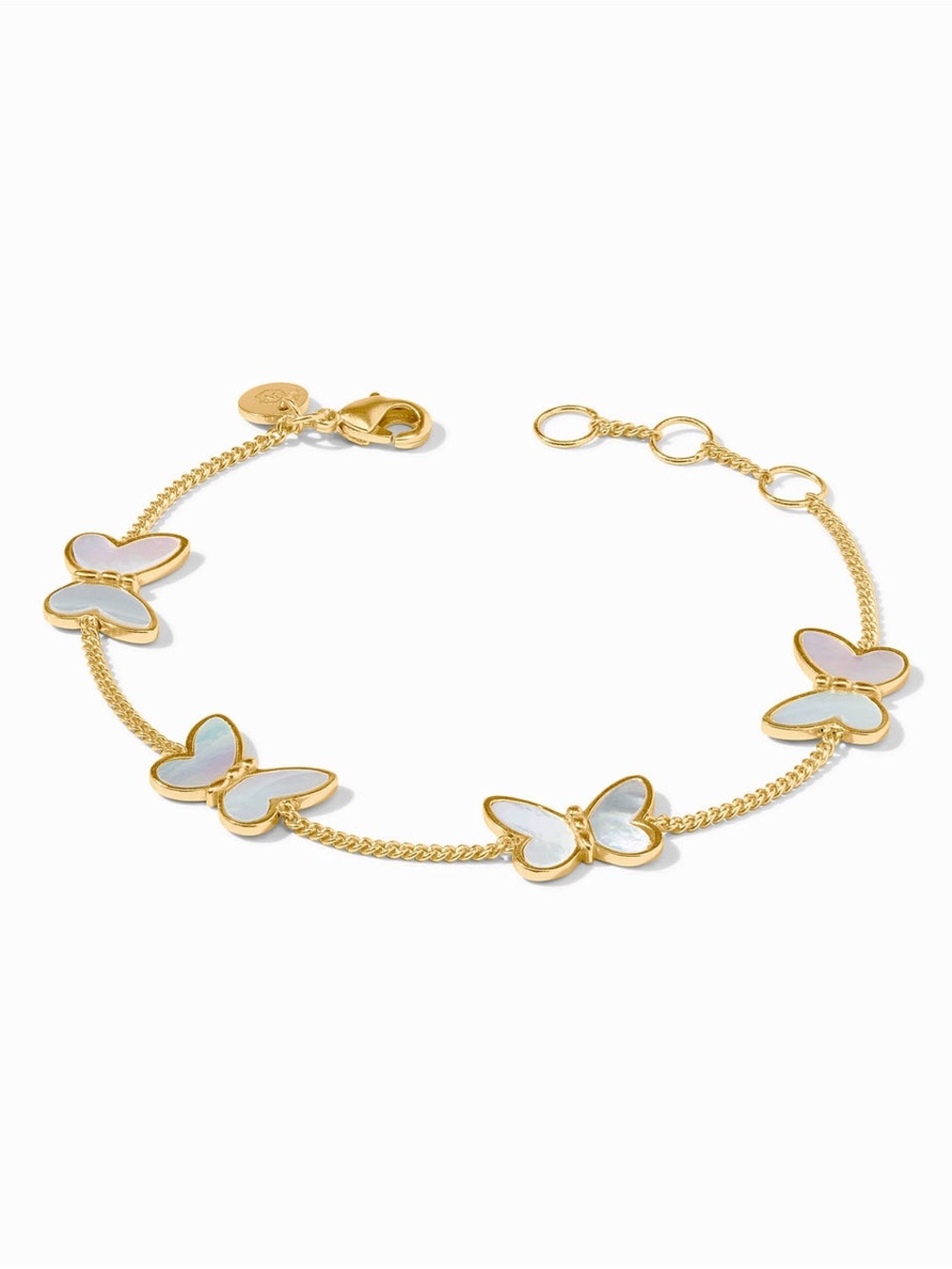 Julie Vos Gold Butterfly Bracelet with Iridescent Mother-of-Pearl Inlay